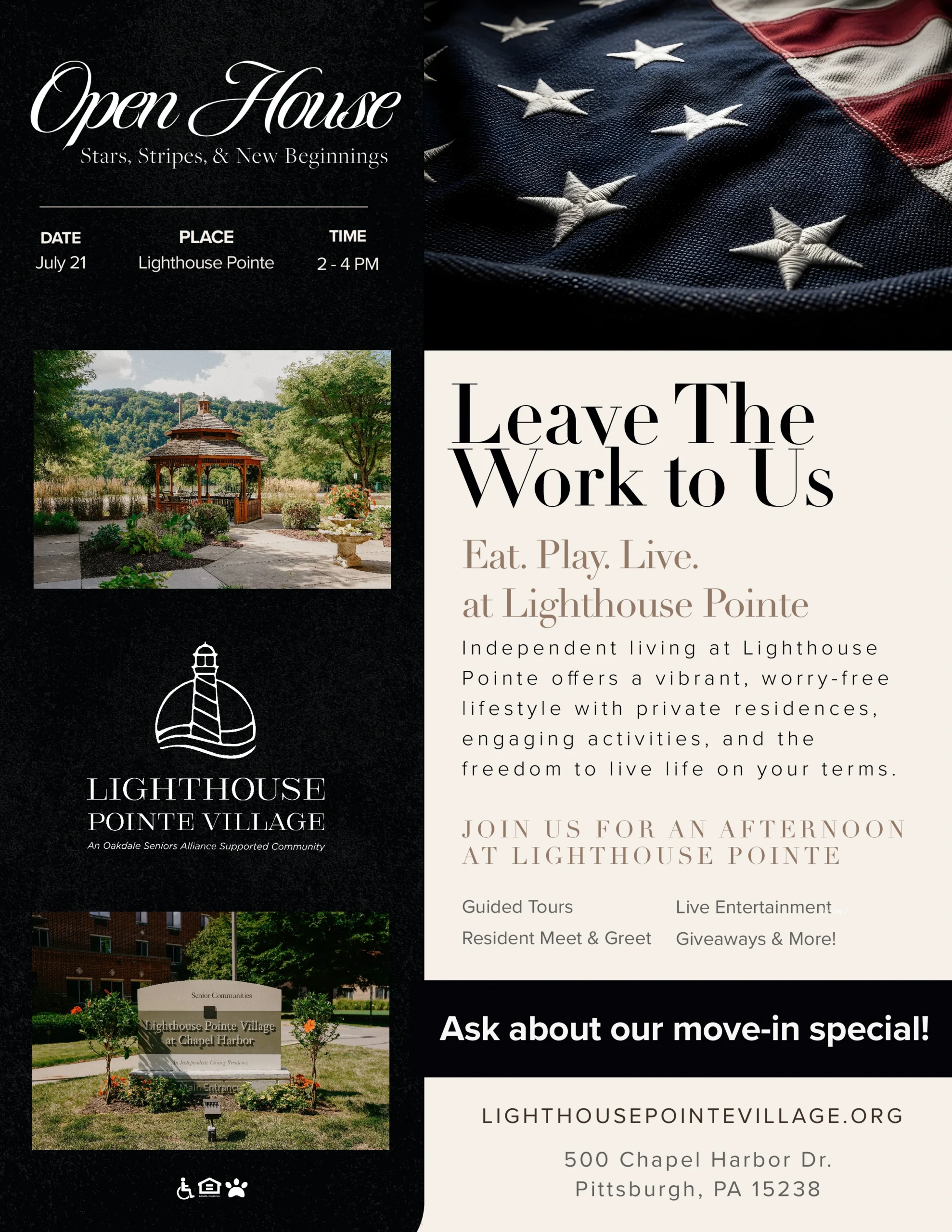 Lighthouse Pointe Open House on July 21 from 2 PM to 4 PM